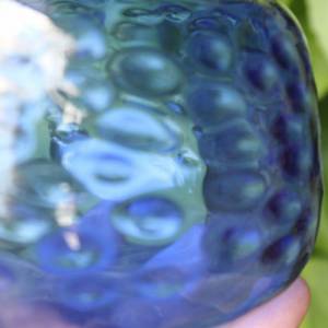 filigrane Vase Blau Glas mundgeblasen Lauscha 60er Jahre Vintage DDR Bild 5