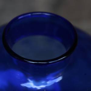 filigrane Vase Blau Glas mundgeblasen Lauscha 60er Jahre Vintage DDR Bild 6