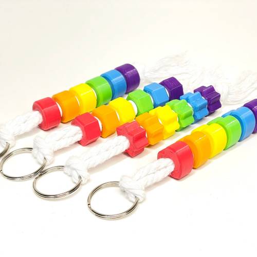 Schlüsselanhänger Herz, Rund, Polygon, Stern in Regenbogenfarben, Rainbow, LBGQ