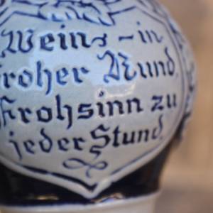 kleiner Weinkrug 0,25 l Trinkspruch Original Gerzit GERZ Bembel Steinzeug Westerwälder Keramik Salzglasur Bild 6