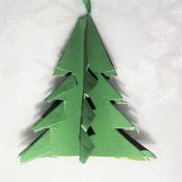 6 Origami Tannenbäume aus Faltpapier grün Weihnachten, Advent, Fest, Anhänger Bild 4