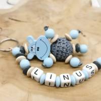 Schlüsselanhänger mit Namen Junge Hippo Geschenkidee Bild 1