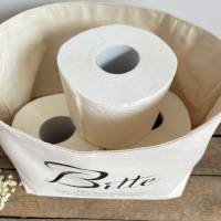 Aufbewahrung für Toilettenpapier. Klopapierhalter. Badezimmer Utensilo. Geschenk Richtfest, Einzug, Geburtstag. Bild 4