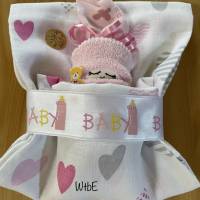 Windelbaby mit Name, kleines Babygeschenk für Mädchen, Geldgeschenk zur Geburt Bild 1