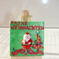 Minibild FROHE WEIHNACHTEN, kleine Collage Weihnachtsdeko mit Nikolaus aus Polyresin, nette Tischdeko oder Gastgeschenk Bild 2