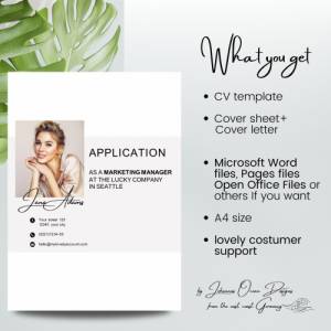 Resume Template Word 2022, Professional CV Template with Photo, Modern Design, Creative Template in english, Word, Pages Bild 7