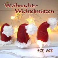 WEIHNACHTS-WICHTELMÜTZEN, eine kleine Weihnachtsdekoration aus Beton im 3er Set Bild 1