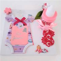 Geldgeschenke Geburt Taufe Baby rosa Deko-Babyflasche Schutzengel Geschenk Verpackung Bild 1