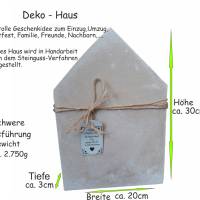 Betondeko Betonhaus aus Beton grau Geschenkidee Garten Deko schwere Ausführung 30*20*3,5cm gross Bild 2