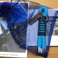Schlüsselanhänger aus Tau, von AlsterStruppi ⌀10 mm, Länge ca. 12 cm, petrol, dunkelblau, hellblau, Leder Bild 10