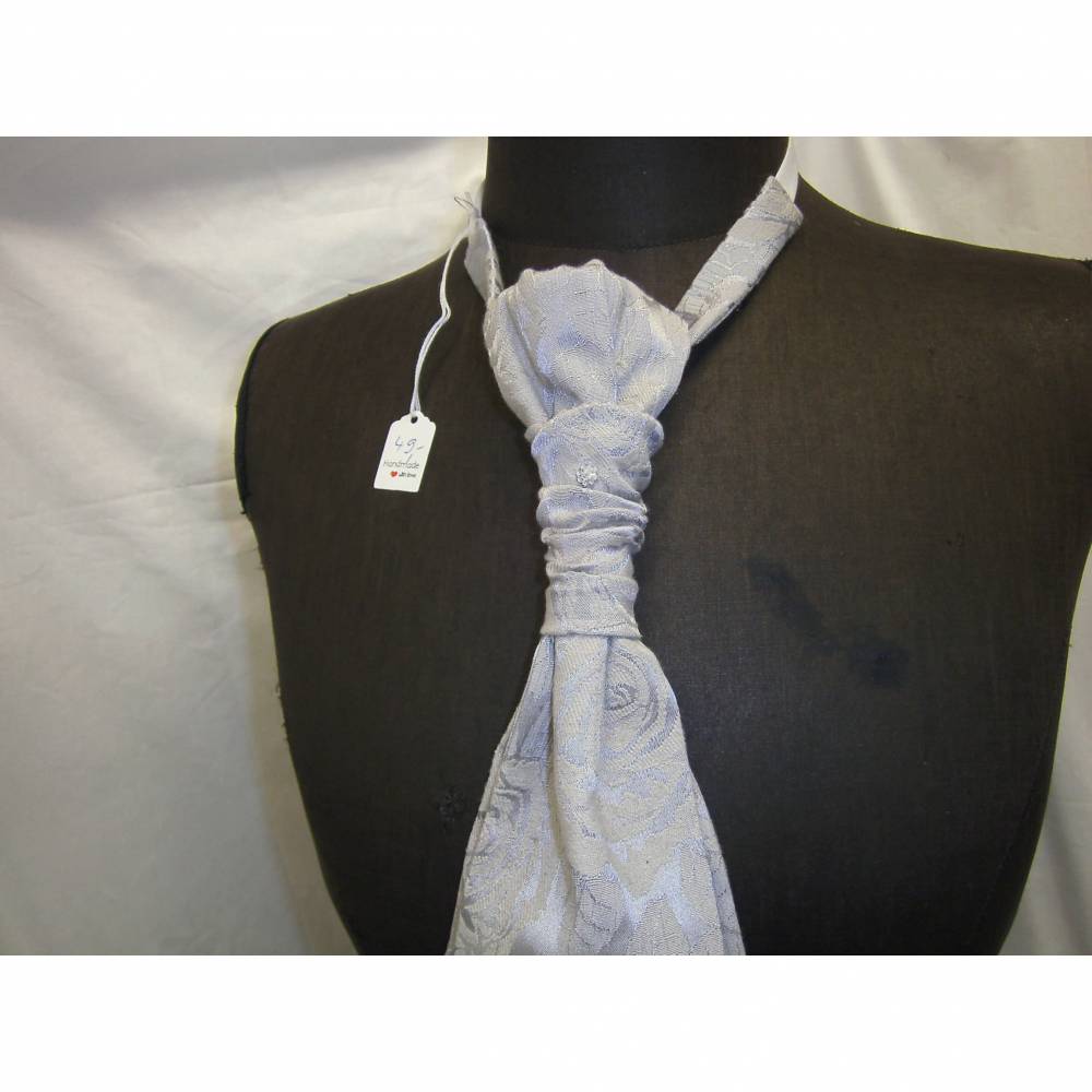 grauer Plastron , graue festliche Krawatte , Hochzeitskrawatte Bild 1
