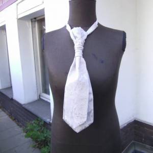 grauer Plastron , graue festliche Krawatte , Hochzeitskrawatte Bild 6