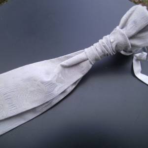 grauer Plastron , graue festliche Krawatte , Hochzeitskrawatte Bild 7