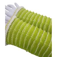 Pulswärmer handgestrickt hellgrün weiß gestreift - Damen - Einheitsgröße - Modell 56 Bild 4