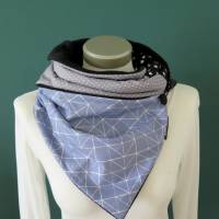 Wickelschal mit Knopf Damen Fleece Patchwork warmer Schal Bild 5