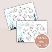 Sparglas, Sparziele, Vorlagen Sparchallenge für Kinder, zum Ausdrucken Bild 1