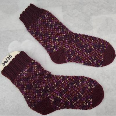 handgestrickte Socken Gr. 34/35