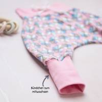 Pumphose rosa, Schlupfhose für Babys, Kinderhose mit Blumen Muster, Babygeschenk Baumwolle, Jersey Pumphose für Babys Bild 5