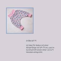 Pumphose rosa, Schlupfhose für Babys, Kinderhose mit Blumen Muster, Babygeschenk Baumwolle, Jersey Pumphose für Babys Bild 7