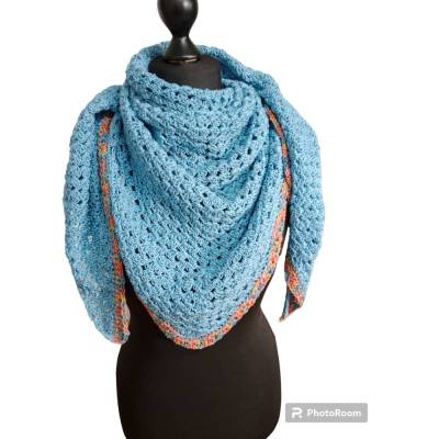 Dreiecktuch, gehäkelt, 100% Baumwolle