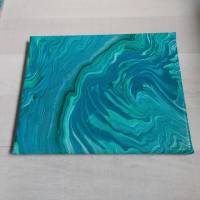 Fluid Art Painting "Sea Drift" 30 x 24 cm - Acrylbild Bild 2
