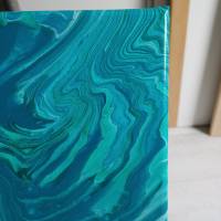 Fluid Art Painting "Sea Drift" 30 x 24 cm - Acrylbild Bild 4