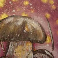 STEINPILZE - herbstliches Bild mit Pilzen 20cmx20cm Bild 3