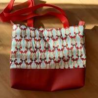 Shopping Bag Schultertasche Flamingo rot Bild 1