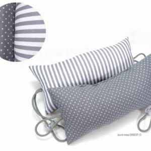 SET 2 Stück Türstopper grau-weiß Streifen, mini Pünktchen, scandi stil, Puffer Türklinke, by BuntMixxDESIGN Bild 5