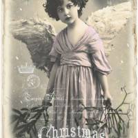 Reispapier - Motiv Strohseide - A4 - Decoupage - Vintage - Weihnachten - Christmas - Engel - 19570 Bild 1