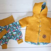 Baby Set - Übergangsjacke- Babyjacke, Pumphose und Zipfelmütze Gr. 56 Bild 2