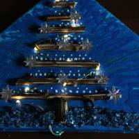 Wanddeko STERNENBAUM künstlerischer abstrakter Weihnachtsbaum auf einem Keilrahmen Künstlerbaum mit LED-Beleuchtung Bild 5