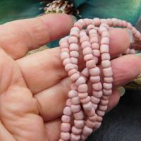 kleine handgemachte Glasperlen, Java - Rosa, Rosé matt - ca. 4-6mm - ganzer Strang - indo-pazifische Perlen Bild 7