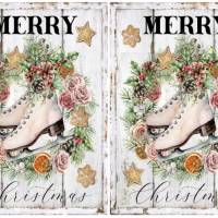 Reispapier - Motiv Strohseide - A4 - Decoupage - Vintage - Weihnachten - Christmas - Winter - 19582 Bild 2