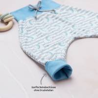 Baby Pumphose blau, Schlupfhose für Babys, Kinderhose mit Elefanten Muster, Babygeschenk Baumwolle, Jersey Pumphose für Bild 6