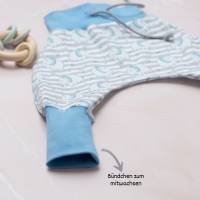 Baby Pumphose blau, Schlupfhose für Babys, Kinderhose mit Elefanten Muster, Babygeschenk Baumwolle, Jersey Pumphose für Bild 7