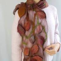 Damenschal in Herbst-Farben aus Wolle und Seide (Chiffon), Tuch für jede Jahreszeit für die Frau Bild 1