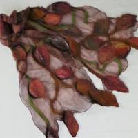 Damenschal in Herbst-Farben aus Wolle und Seide (Chiffon), Tuch für jede Jahreszeit für die Frau Bild 10