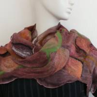Damenschal in Herbst-Farben aus Wolle und Seide (Chiffon), Tuch für jede Jahreszeit für die Frau Bild 3
