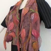 Damenschal in Herbst-Farben aus Wolle und Seide (Chiffon), Tuch für jede Jahreszeit für die Frau Bild 4