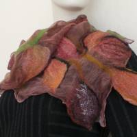 Damenschal in Herbst-Farben aus Wolle und Seide (Chiffon), Tuch für jede Jahreszeit für die Frau Bild 5