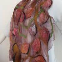 Damenschal in Herbst-Farben aus Wolle und Seide (Chiffon), Tuch für jede Jahreszeit für die Frau Bild 6