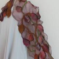 Damenschal in Herbst-Farben aus Wolle und Seide (Chiffon), Tuch für jede Jahreszeit für die Frau Bild 9
