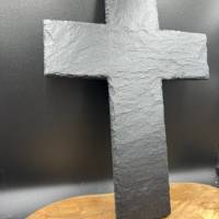 Personalisiertes Kreuz, Schiefer, Grabstein Kreuz, Erinnerungskreuz Bild 3