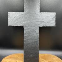 Personalisiertes Kreuz, Schiefer, Grabstein Kreuz, Erinnerungskreuz Bild 4
