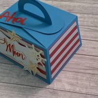 Geschenkbox / Geschenkverpackung zum Geburtstag oder anderen Anlässen, „Maritime Grüße“ Ahoi, Moin, Handarbeit Bild 3