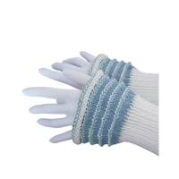 Pulswärmer 100 % Merino-Wolle handgestrickt eisblau cremeweiß - Damen - Einheitsgröße - Modell 52 Bild 3