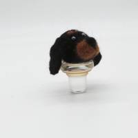 Dackelkopf mit Glaskorken als Flaschenverschluss, ein Geschenk für Hundebesitzer Bild 6