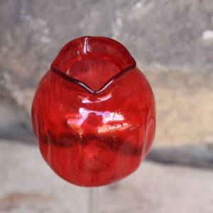 Glaskelch Kelch Fußschale Glas Mundgeblasen rot Lauscha 60er 70er Jahre DDR Bild 4