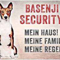 Hundeschild BASENJI SECURITY, wetterbeständiges Warnschild Bild 1